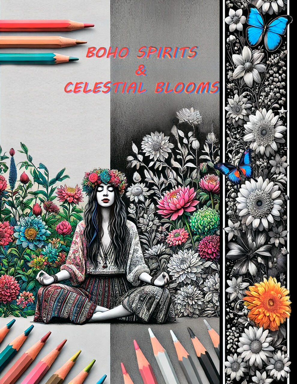 Boho coloring book adult coloring book